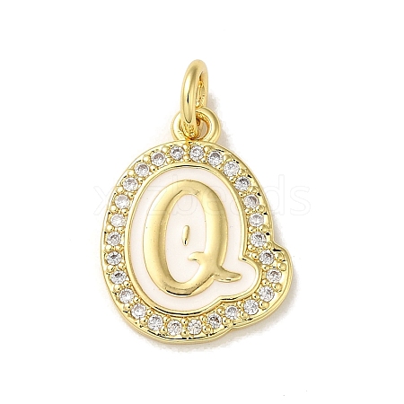 Brass Micro Pave Cubic Zirconia Pendants KK-K354-02G-Q-1