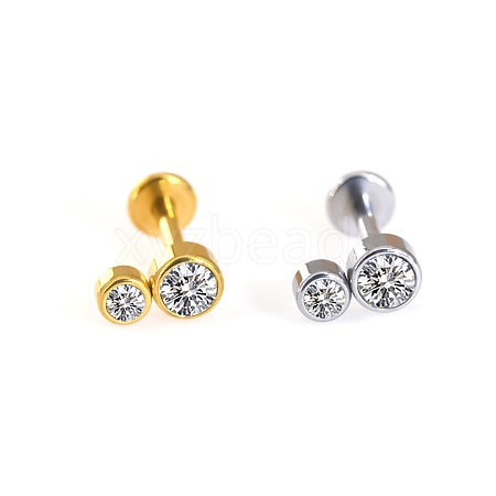 316L Surgical Stainless Steel & G23 Titanium Crystal Rhinestone Labrets for Women Men WG3A239-81-1