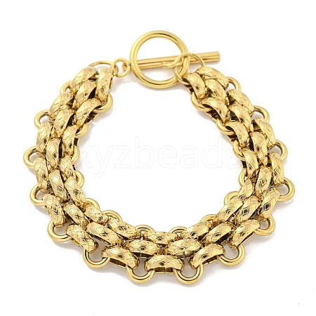 304 Stainless Steel Link Chain Bracelets BJEW-P315-01B-G-1