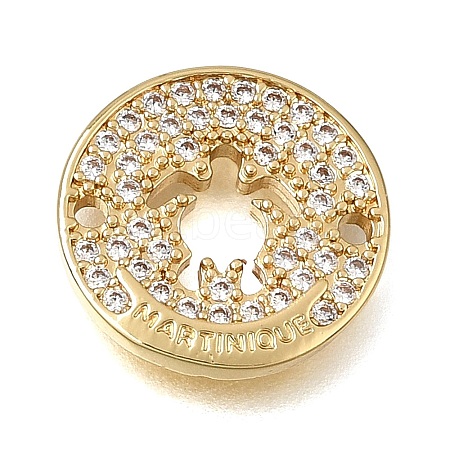 Brass Micro Pave Clear Cubic Zirconia Connector Charms CU-CBAA556-04E-1