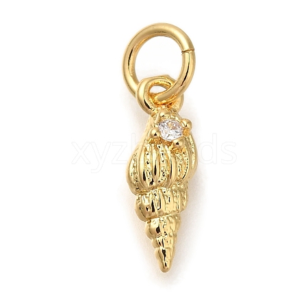 Rack Plating Brass Micro Pave Cubic Zirconia Charms KK-I720-56G-1