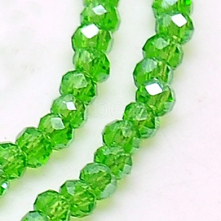 Electroplate Glass Beads Strands X-EGLA-F003-C16-1