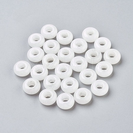 Natural White Jade European Beads X-G-G740-12x6mm-26-1
