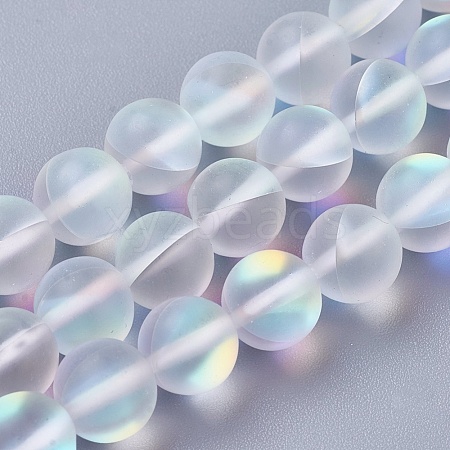 Synthetic Moonstone Beads Strands G-E468-G01-6mm-1