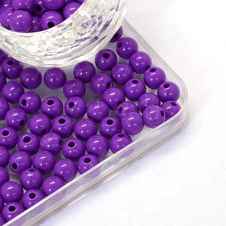 Opaque Acrylic Beads MACR-S802-6mm-QZ54-1