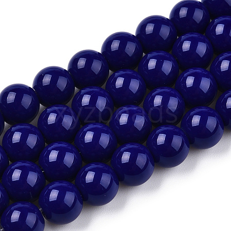 Opaque Solid Color Glass Beads Strands LS-GLAA-T032-P8mm-03-1