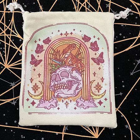 Cloth Tarot Cards Storage Drawstring Bags ZODI-PW0002-07A-1