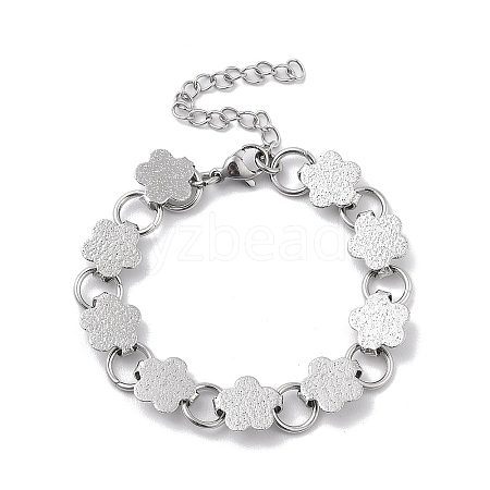 304 Stainless Steel Link Chain Bracelets for Women BJEW-Q343-04A-P-1