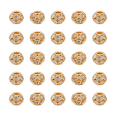 40Pcs Brass Rhinestone Beads RB-UN0001-21-1