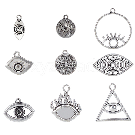 Tibetan Style Alloy Pendants & Cabochons & Pendants Rhinestone Setting PALLOY-PH0005-94AS-1