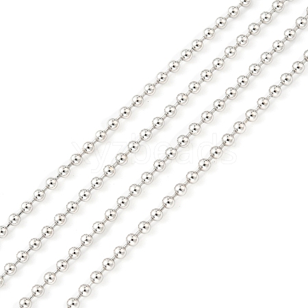 Anti-Tarnish Rhodium Plated 925 Sterling Silver Ball Chains STER-F052-13P-1