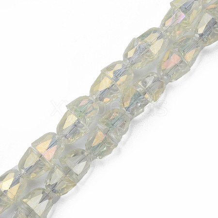 Electroplate Transparent Glass Beads Strands EGLA-N002-35-C03-1