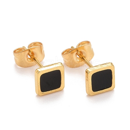 304 Stainless Steel Enamel Stud Earrings EJEW-B009-05G-01-1