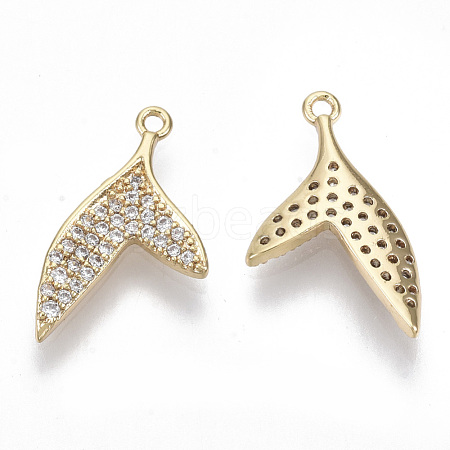 Brass Micro Pave Cubic Zirconia Pendants KK-N232-23G-NF-1