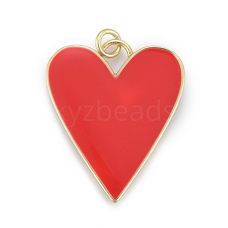 Brass Enamel Pendants KK-M205-13G-07-1