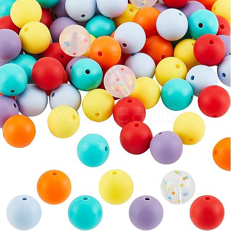 CHGCRAFT 100Pcs Silicone Beads SIL-CA0001-13-1