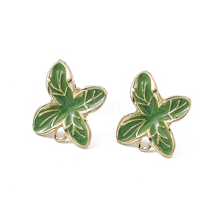 Alloy Enamel Stud Earring Finding ENAM-E003-01LG-1