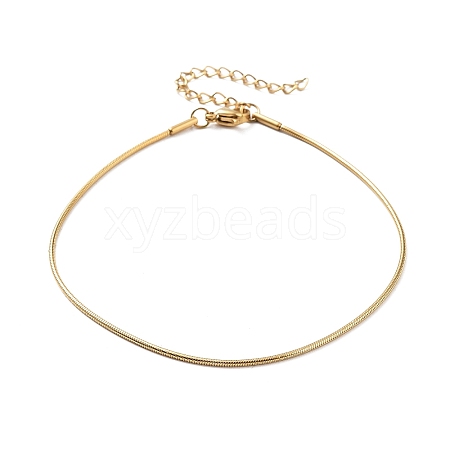 Ion Plating(IP) 304 Stainless Steel Round Snake Chains Bracelets BJEW-K240-02G-1