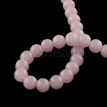 Imitation Jade Glass Beads Strands DGLA-S076-6mm-01-1