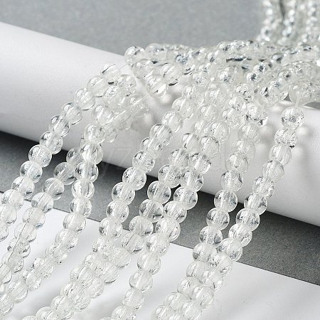 Crackle Glass Beads Strands X-CCG-Q001-4mm-01-1