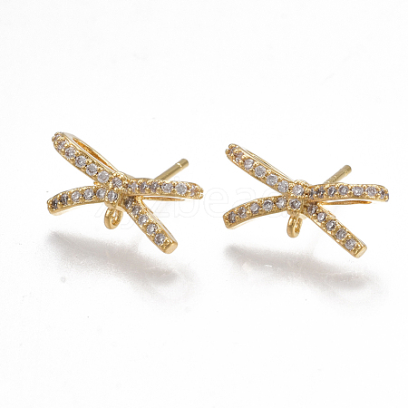 Brass Stud Earring Findings KK-T038-479G-1