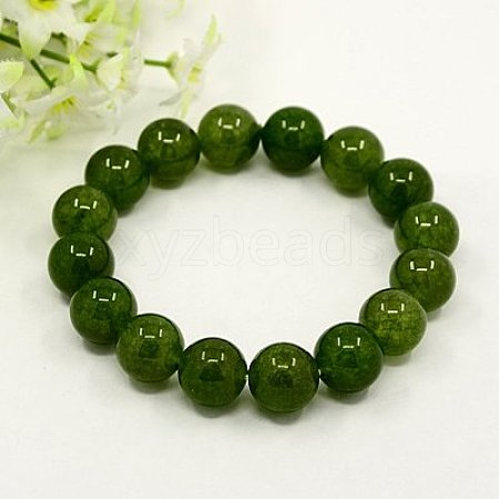 Natural White Jade Stretch Bracelets BJEW-A088-10mm-05-1