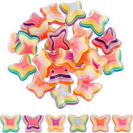 24Pcs 6 Colors Plastic Cabochons KY-AR0001-35-1