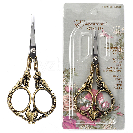 420 Stainless Steel Retro-style Sewing Scissors for Embroidery TOOL-WH0127-16AB-1
