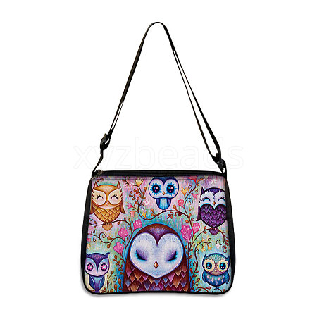 Owl Printed Polyester Shoulder Bags PW-WG8B7D6-10-1