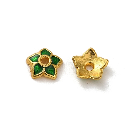 Alloy Enamel Beads Caps FIND-G074-02G-1