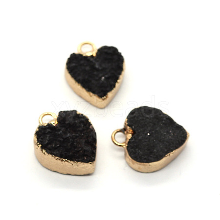 Resin with Golden Zinc Alloy Charms RESI-CJC0009-04B-1