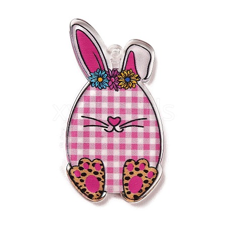 Easter Printed Transparent Acrylic Pendants MACR-P042-A02-1