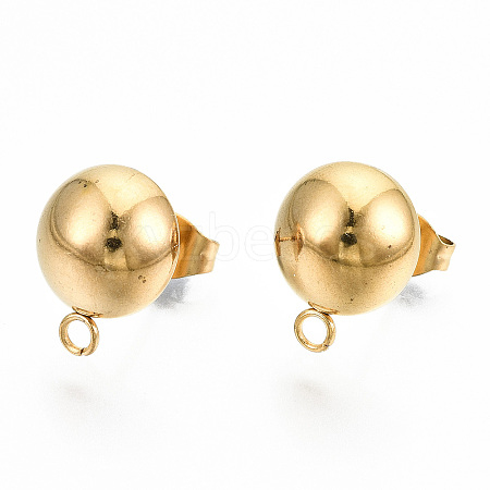304 Stainless Steel Stud Earring Findings STAS-Q225-16B-10mm-1