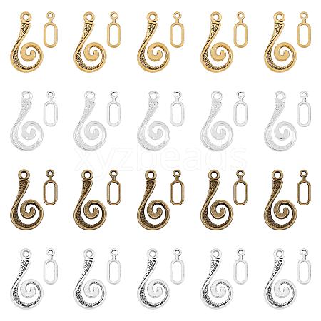4 Colors Alloy Hook and Eye Clasps PALLOY-FH0001-28-RS-1