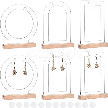 Olycraft 6Pcs Acrylic Earring Display Stands ODIS-OC0001-48-1