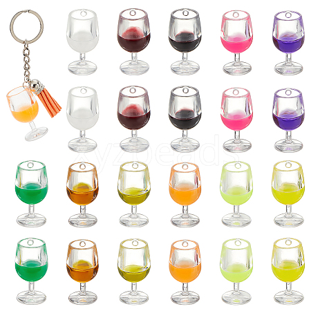 Olycraft 22Pcs 11 Colors Transparent Resin Pendants RESI-OC0001-61-1