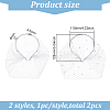 2Pcs 2 Styles Bridal Rhinestones Pearl Mesh Veil Cloth Hair Bands MRMJ-FG0001-16A-2