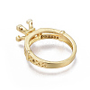 Eco-Friendly Brass Finger Ring Components MAK-F030-09G-NR-3