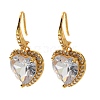 Brass Cubic Zirconia Dangle Earrings EJEW-M048-06G-4