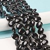 Dyed & Heated Natural Black Agate Beads Strands G-M403-C12-03-2