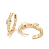 Rack Plating Brass Micro Pave Cubic Zirconia Hoop Earrings Finding X1-KK-C239-01G-2