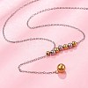 304 Stainless Steel Round Beaded Cable Chain Necklaces NJEW-D319-02A-GP-3