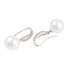 Rack Plating Brass Cubic Zirconia ABS Pearl Earring Hooks EJEW-S219-17P-2