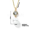 Brass Pave Rhinestone & Imitaiton Pearl Round Pendnat Shiny Women's Necklaces for Women NM0826-6-1