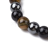 Natural & Synthetic Mixed Gemstone Mixed Gemstone Beads Thread Stretch Bracelets for Women BJEW-JB11252-4