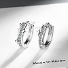 Brass Micro Pave Clear Cubic Zirconia Hoop Earrings FS-WG5E6AE-01-4