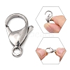 Tarnish Resistant Polished 316 Surgical Stainless Steel Lobster Claw Clasps X-STAS-R072-18A-3