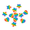 12Pcs 2 Style Plastic Stripe Pendants KY-YS0001-03-3