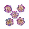 Baking Paint and Golden Metal Enlaced Glass Beads DGLA-T004-09F-1