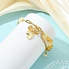 Heated Natural Citrine Chip Beads 304 Stainless Steel Paperclip Chain Bracelets with Alloy Bowknot Charms BJEW-JB14187-02-2